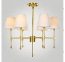Antique Brass Chandelier with Fabric Shade CH11094